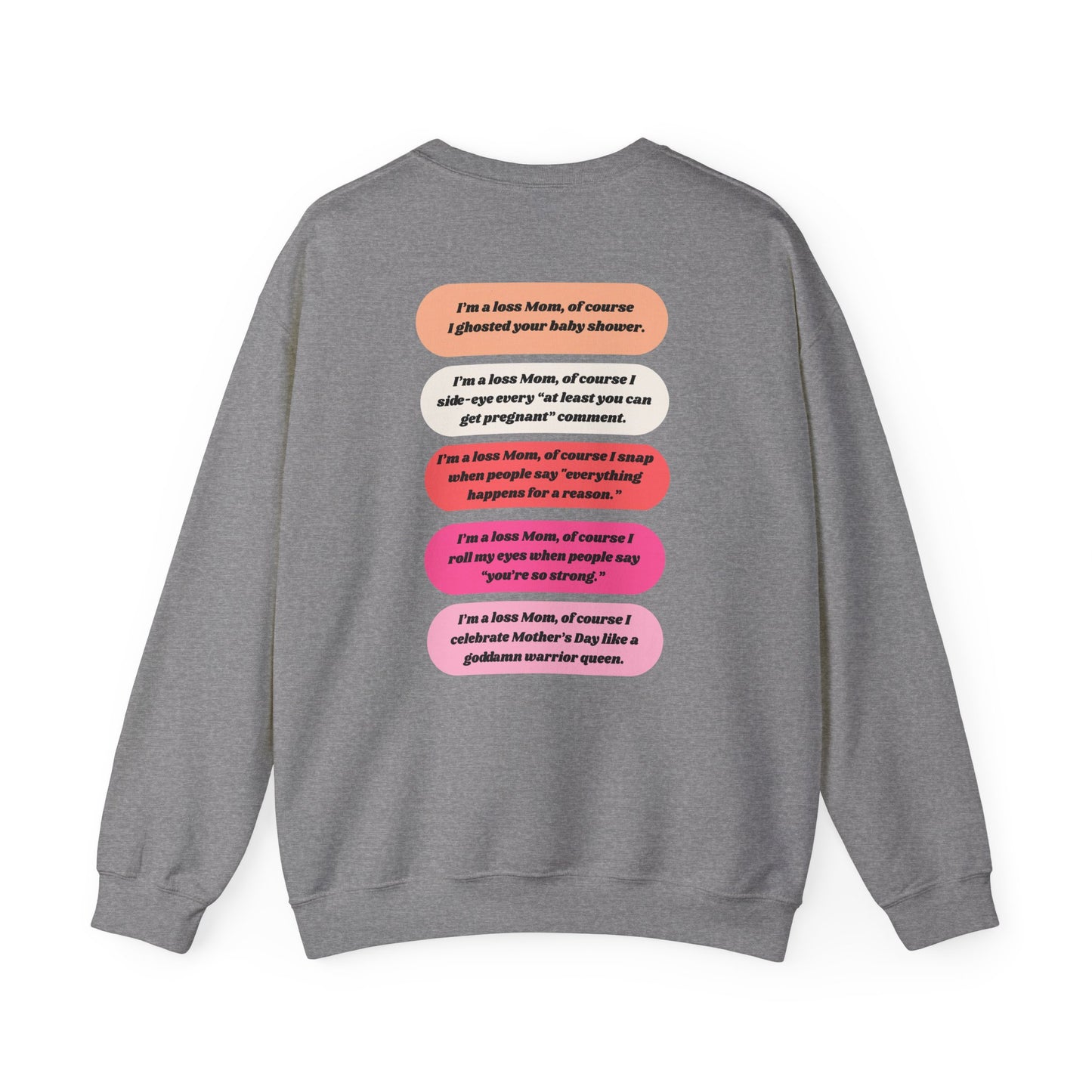 I'm a Loss Mom, of course... Crewneck sweatshirt – Unapologetically Grieving Crewneck Sweatshirt, stillbirth gift, miscarriage gift, tfmr gift, bereaved moms