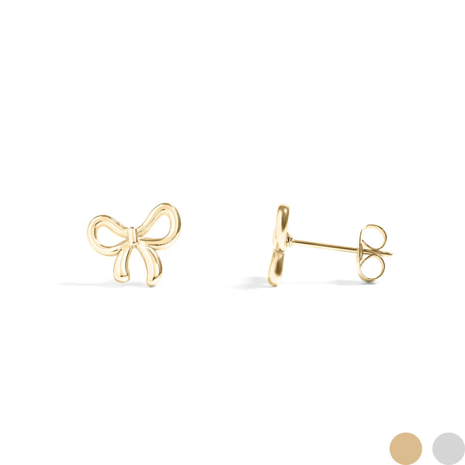 Evelyn's Mini-Bow Stud Earrings- Stainless Steel