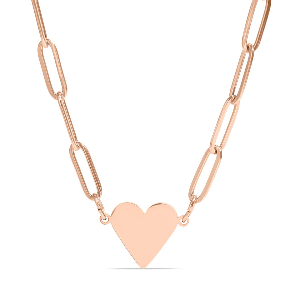 Heart pendant Paperclip Necklace- Gift for Pregnancy & Infant Loss; Mom, Siblings, Grandparents, God Parents, Bestie