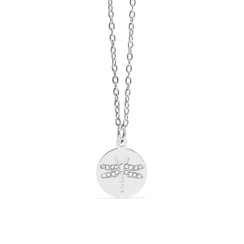 Dragonfly Pendant Necklace with cubic zirconia stone
