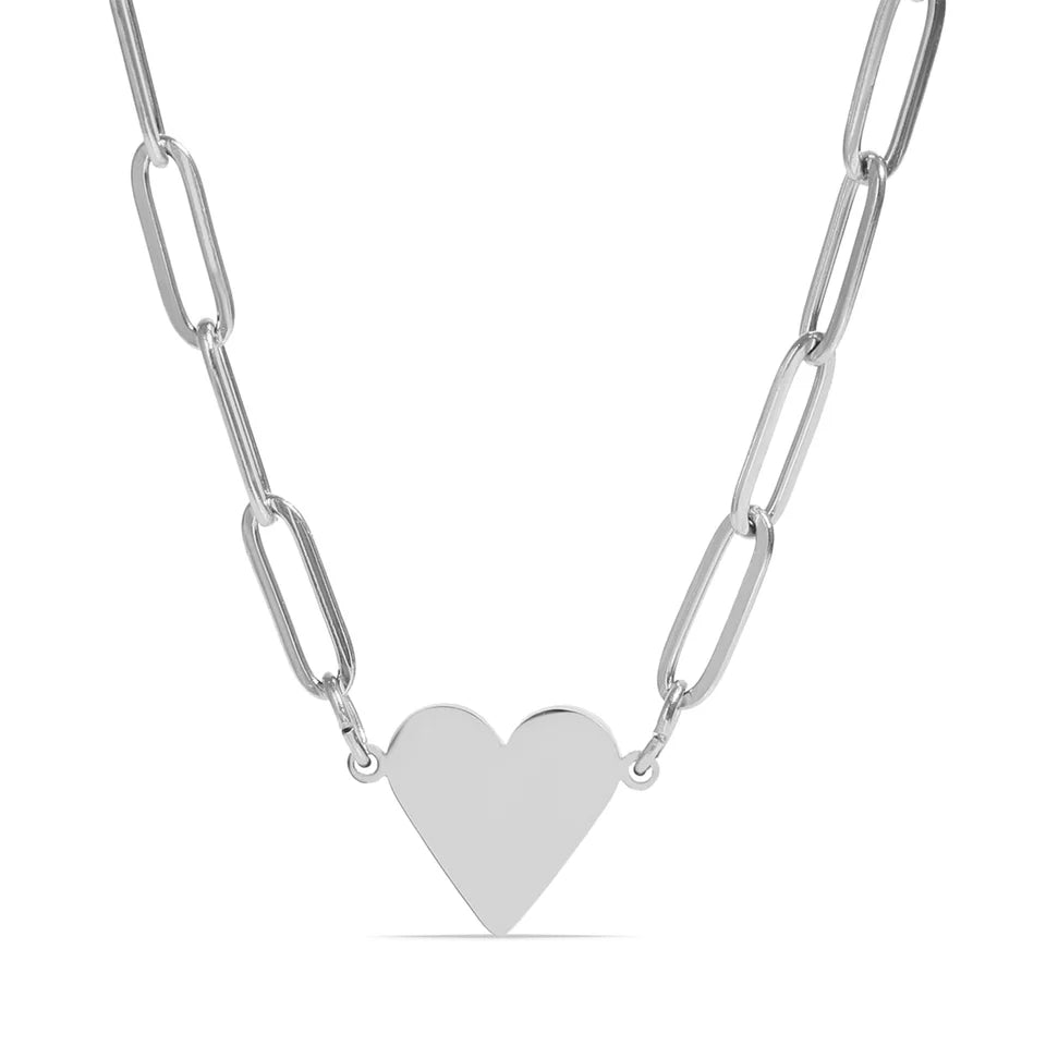 Heart pendant Paperclip Necklace- Gift for Pregnancy & Infant Loss; Mom, Siblings, Grandparents, God Parents, Bestie
