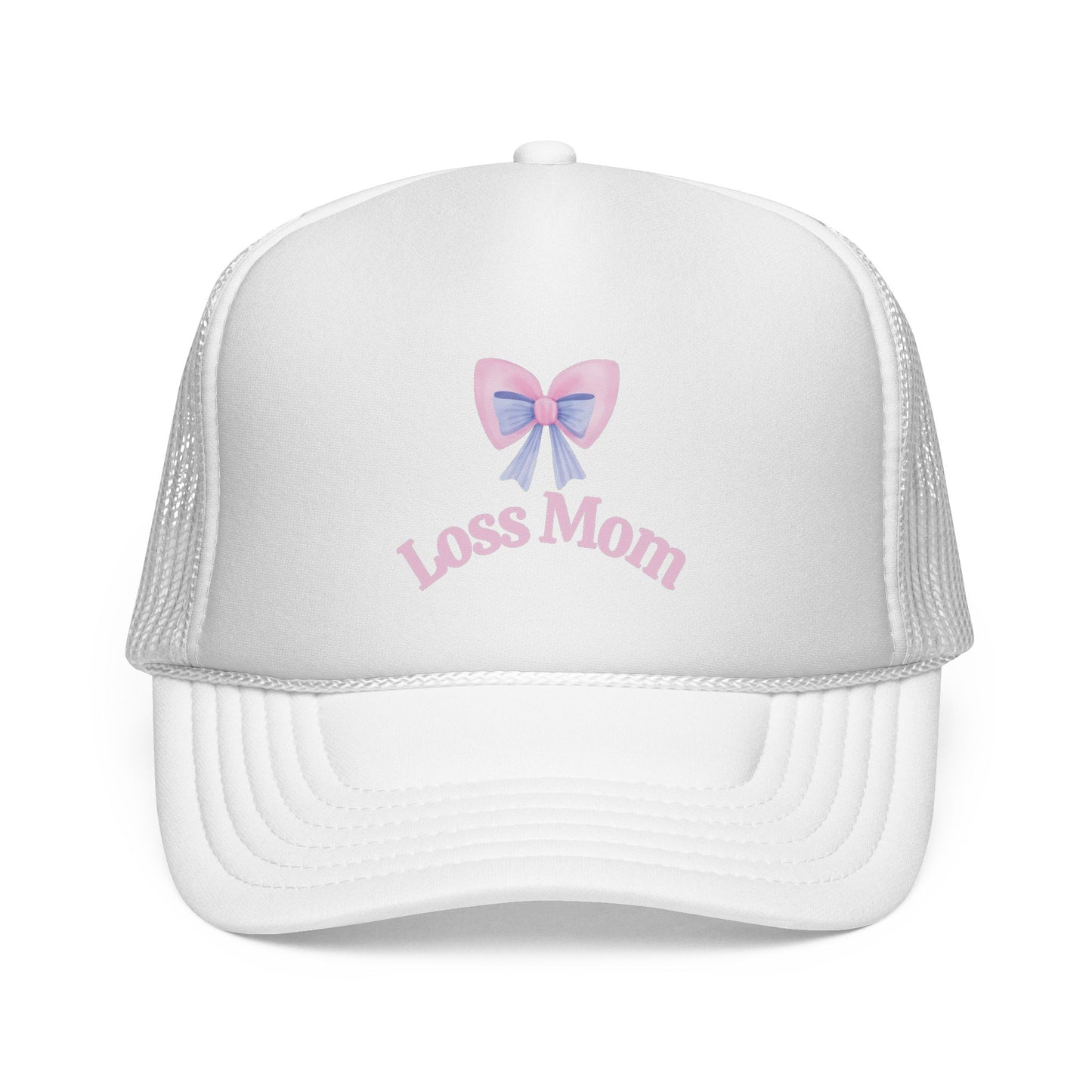 Loss Mom Trucker Caps – Supportive Gift for Grieving Mothers, “Loss Mom” Awareness hat, For Pregnancy & Infant Loss Awareness, bereaved mom gift, pregnancy loss gift
