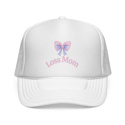 Loss Mom Trucker Caps – Supportive Gift for Grieving Mothers, “Loss Mom” Awareness hat, For Pregnancy & Infant Loss Awareness, bereaved mom gift, pregnancy loss gift
