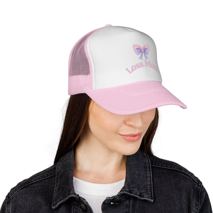 Loss Mom Trucker Caps – Supportive Gift for Grieving Mothers, “Loss Mom” Awareness hat, For Pregnancy & Infant Loss Awareness, bereaved mom gift, pregnancy loss gift