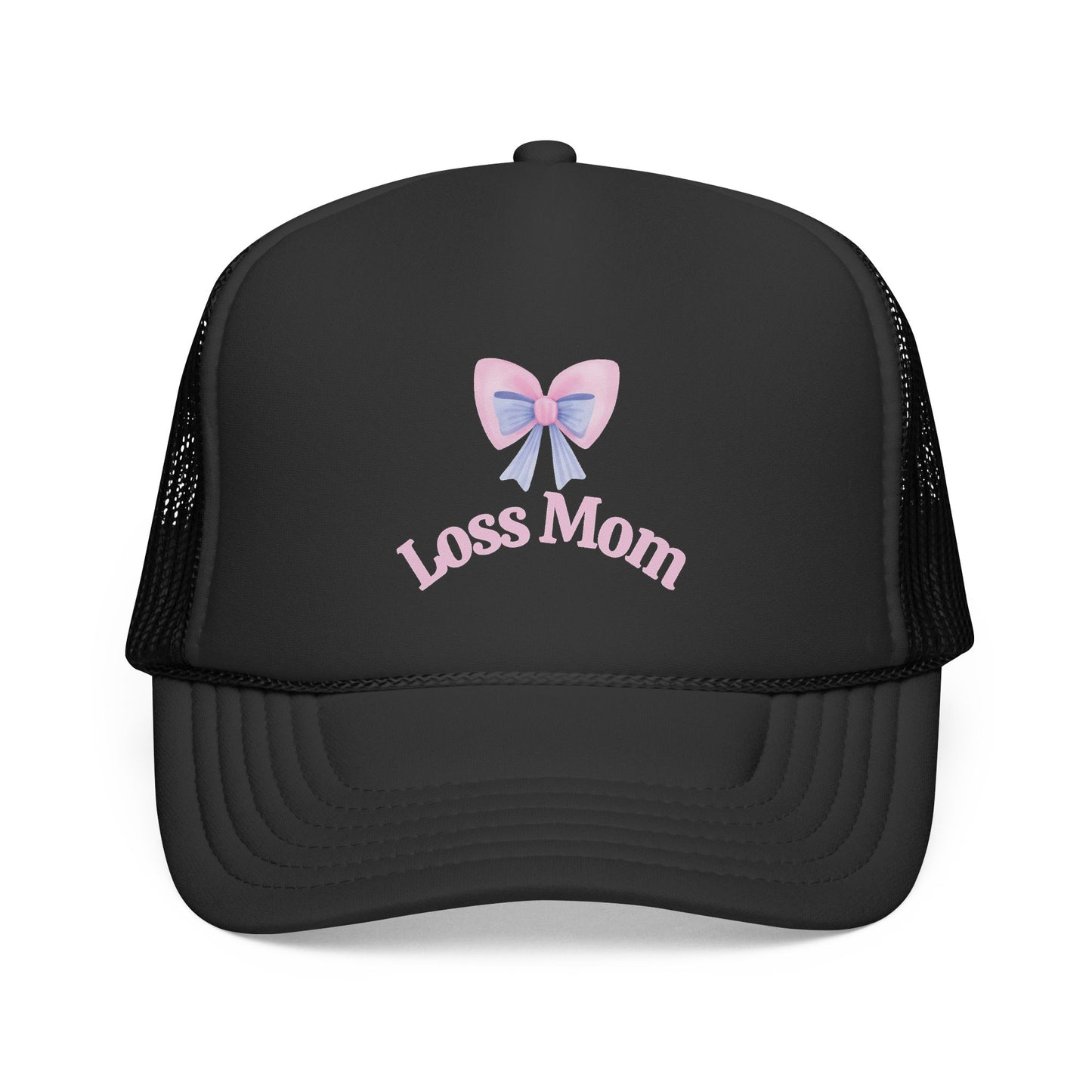 Loss Mom Trucker Caps – Supportive Gift for Grieving Mothers, “Loss Mom” Awareness hat, For Pregnancy & Infant Loss Awareness, bereaved mom gift, pregnancy loss gift