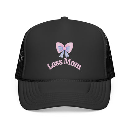Loss Mom Trucker Caps – Supportive Gift for Grieving Mothers, “Loss Mom” Awareness hat, For Pregnancy & Infant Loss Awareness, bereaved mom gift, pregnancy loss gift