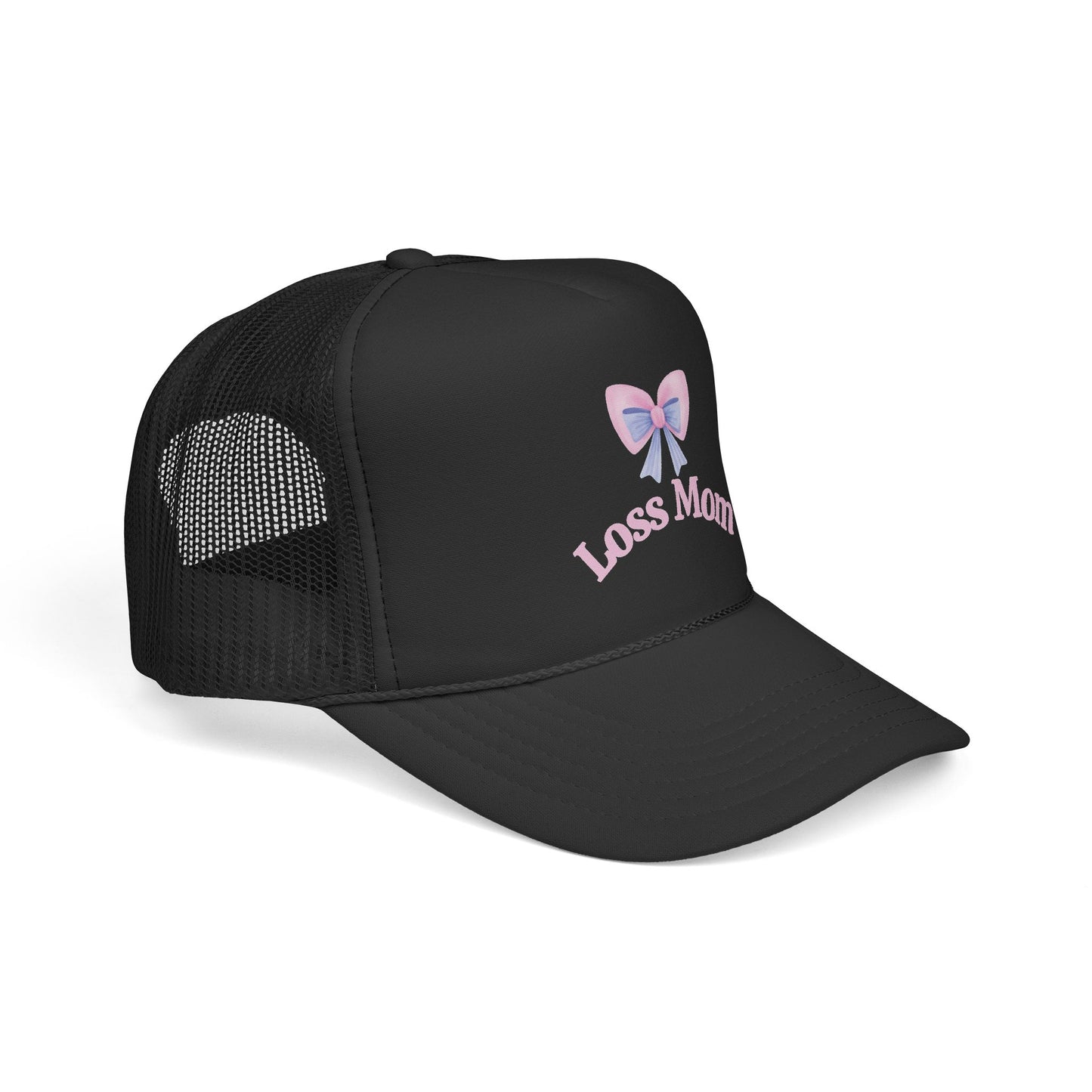 Loss Mom Trucker Caps – Supportive Gift for Grieving Mothers, “Loss Mom” Awareness hat, For Pregnancy & Infant Loss Awareness, bereaved mom gift, pregnancy loss gift