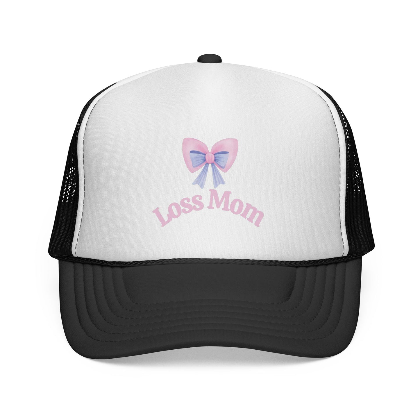 Loss Mom Trucker Caps – Supportive Gift for Grieving Mothers, “Loss Mom” Awareness hat, For Pregnancy & Infant Loss Awareness, bereaved mom gift, pregnancy loss gift