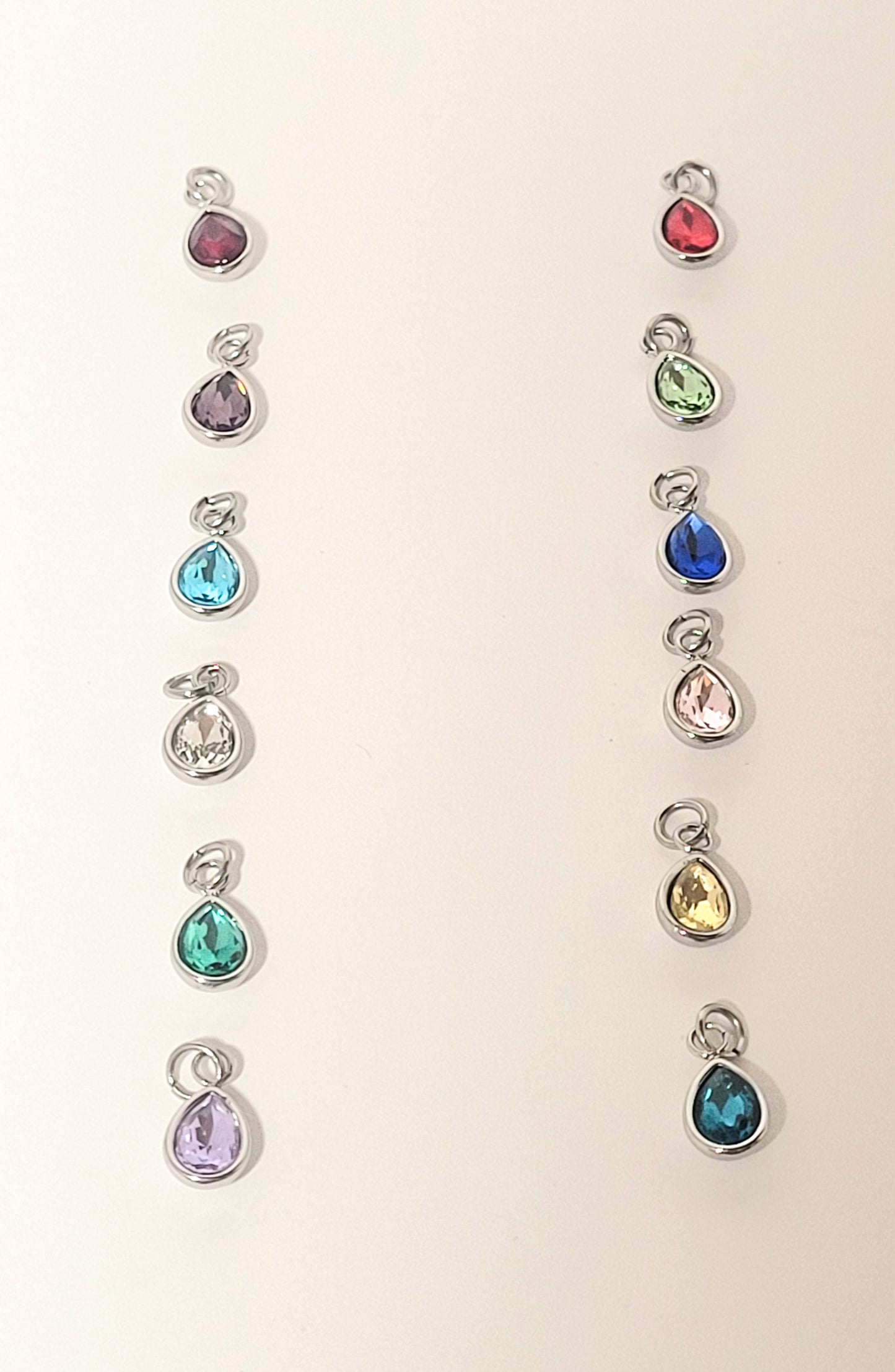 Teardrop Birthstone Charms
