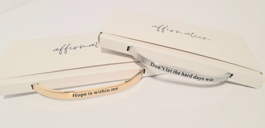 Hope is within me, Engraved Cuff Bracelet