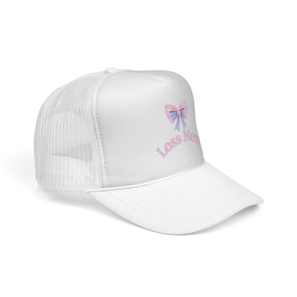 Loss Mom Trucker Caps – Supportive Gift for Grieving Mothers, “Loss Mom” Awareness hat, For Pregnancy & Infant Loss Awareness, bereaved mom gift, pregnancy loss gift