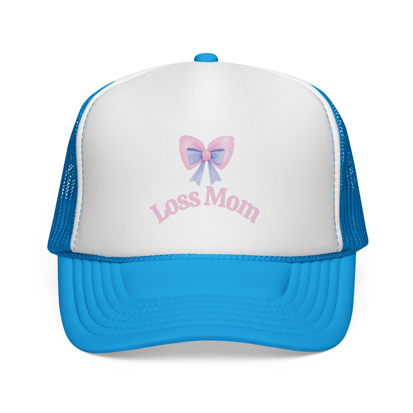 Loss Mom Trucker Caps – Supportive Gift for Grieving Mothers, “Loss Mom” Awareness hat, For Pregnancy & Infant Loss Awareness, bereaved mom gift, pregnancy loss gift