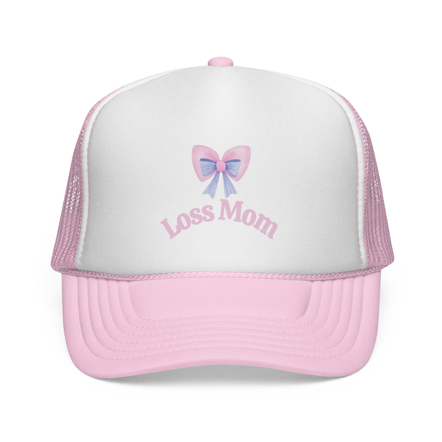 Loss Mom Trucker Caps – Supportive Gift for Grieving Mothers, “Loss Mom” Awareness hat, For Pregnancy & Infant Loss Awareness, bereaved mom gift, pregnancy loss gift