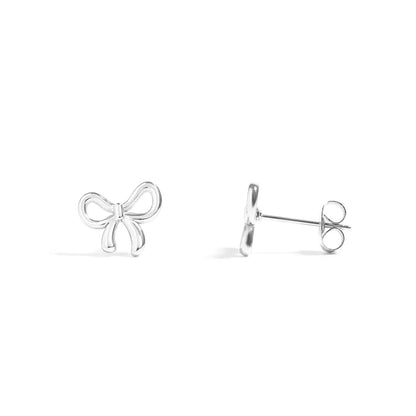 Evelyn's Mini-Bow Stud Earrings- Stainless Steel