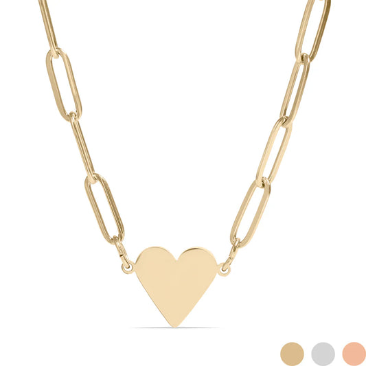 Heart pendant Paperclip Necklace- Gift for Pregnancy & Infant Loss; Mom, Siblings, Grandparents, God Parents, Bestie