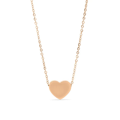 Forever in My Heart, Dainty Single Heart Necklace- 18K Gold PVD Stainless Steel