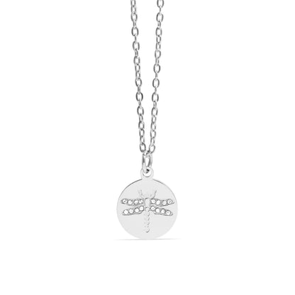 Dragonfly Pendant Necklace with cubic zirconia stone